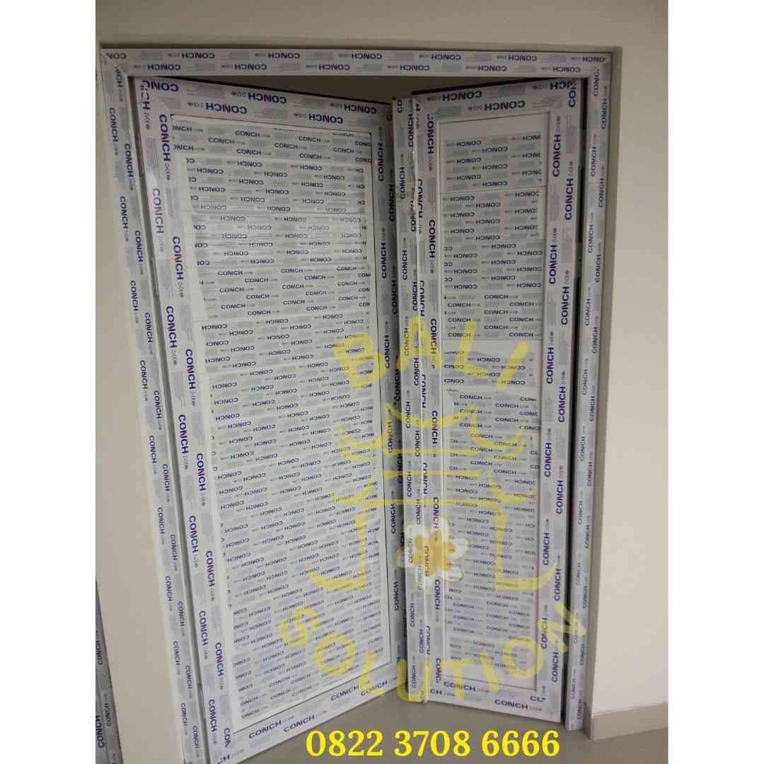 Pintu Kuputarung/Double Swing Panel UPVC Putih